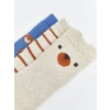 LCW baby Bej Baskılı Erkek Bebek Soket Çorap 3lü