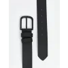 LCW ACCESSORIES Siyah Deri Görünümlü Erkek Kemer