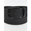 LCW ACCESSORIES Siyah Deri Görünümlü Erkek Kemer