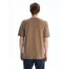 LCWAIKIKI Basic Kahverengi Bisiklet Yaka Penye Erkek Tişört