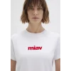 Mavi 1610622-86417 Kırmızı Miav Baskılı Beyaz Tişört