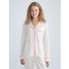 LCW DREAM Ekru Gömlek Yaka Baskılı Kadın Pijama Takımı