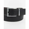 LCW ACCESSORIES Siyah Deri Görünümlü Erkek Kemer
