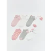 LCW Kids Pembe Desenli Kız Çocuk Patik Çorap 7li