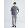 XSIDE Gri Bisiklet Yaka Penye Erkek Tişört
