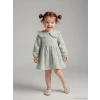 LCW baby Yeşil Bebe Yaka Kız Bebek Elbise