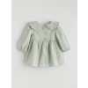 LCW baby Yeşil Bebe Yaka Kız Bebek Elbise