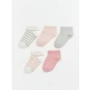 LCW baby Pembe Desenli Kız Bebek Patik Çorap 5li Paket