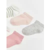 LCW baby Pembe Desenli Kız Bebek Patik Çorap 5li Paket