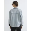 LCWAIKIKI Classic İndigo Gömlek Yaka Oversize Kadın Jean Ceket