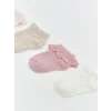 LCW baby Pembe Desenli Kız Bebek Patik Çorap 4lü