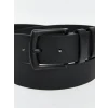 LCW ACCESSORIES Siyah Çift Yönlü Deri Görünümlü Erkek Kemer