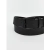 LCW ACCESSORIES Siyah Deri Görünümlü Erkek Kemer
