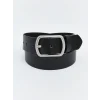 LCW ACCESSORIES Siyah Deri Görünümlü Erkek Kemer