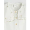 LCW Kids Ekru Çiçek Nakışlı Kız Çocuk Poplin Gömlek