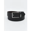 LCW ACCESSORIES Siyah Deri Görünümlü Erkek Kemer