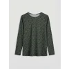 LCW Grace Yeşil Bisiklet Yaka Desenli Bluz