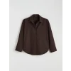 LCW Vision Kahverengi Poplin Kadın Gömlek