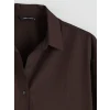 LCW Vision Kahverengi Poplin Kadın Gömlek
