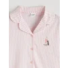 LCW Kids Pembe Gömlek Yaka Kız Çocuk Pijama Takım