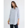LCWAIKIKI Classic Mavi Çizgili Kadın Gömlek Tunik
