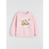 LCW Kids Pembe Spongebob Baskılı Kız Çocuk Kalın Sweatshirt