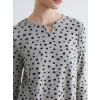 LCW Grace Gri Bisiklet Yaka Puantiyeli Bluz