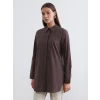 LCW Modest Kahverengi Dokulu Kadın Gömlek Tunik