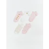 LCW Kids Pembe Desenli Kız Çocuk Patik Çorap 5li