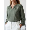 LCW Grace Haki Fırfırlı Kaçık Yaka Çizgili Bluz
