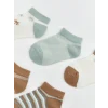 LCW baby Ekru Desenli Erkek Bebek Patik Çorap 5li