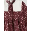 LCW Kids Bordo Bebe Yaka Çiçekli Kız Çocuk Elbise