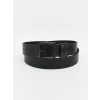 LCW ACCESSORIES Siyah Deri Görünümlü Erkek Kemer
