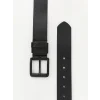 LCW ACCESSORIES Siyah Deri Görünümlü Erkek Kemer