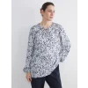 LCW Grace Ekru Bağlamalı Yaka Desenli Bluz