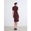 LCWAIKIKI Classic Bordo Polo Yaka A Kesim Modal Karışımlı Elbise
