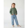 LCW Kids Mavi Regular Fit Nakışlı Kız Çocuk Jean Pantolon