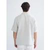 XSIDE Gri Rahat Kalıp Resort Yaka Kısa Kollu Müslin Erkek Gömlek