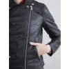 LCW Vision Siyah Biker Yaka Kadın Deri Görünümlü Ceket