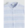LCW Kids Mavi Hakim Yaka Çizgili Erkek Çocuk Gömlek