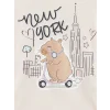 LCW Kids Pembe Bisiklet Yaka New York Baskılı Kız Çocuk Pijama Takım