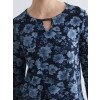 LCW Grace Lacivert Bisiklet Yaka Çiçekli Bluz