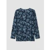 LCW Grace Lacivert Bisiklet Yaka Çiçekli Bluz