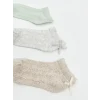 LCW baby Ekru Desenli Kız Bebek Patik Çorap 5li
