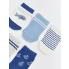 LCW baby Mavi Erkek Bebek Desenli Patik Çorap 5li