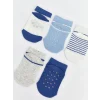 LCW baby Mavi Erkek Bebek Desenli Patik Çorap 5li