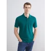 LCWAIKIKI Classic Yeşil Polo Yaka Kısa Kollu Pike Erkek Tişört