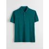 LCWAIKIKI Classic Yeşil Polo Yaka Kısa Kollu Pike Erkek Tişört