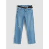 LCW Kids İndigo Slim Fit Kız Çocuk Jean Pantolon