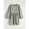 LCW Kids Gri Bisiklet Yaka Kız Çocuk Elbise ve Süveter